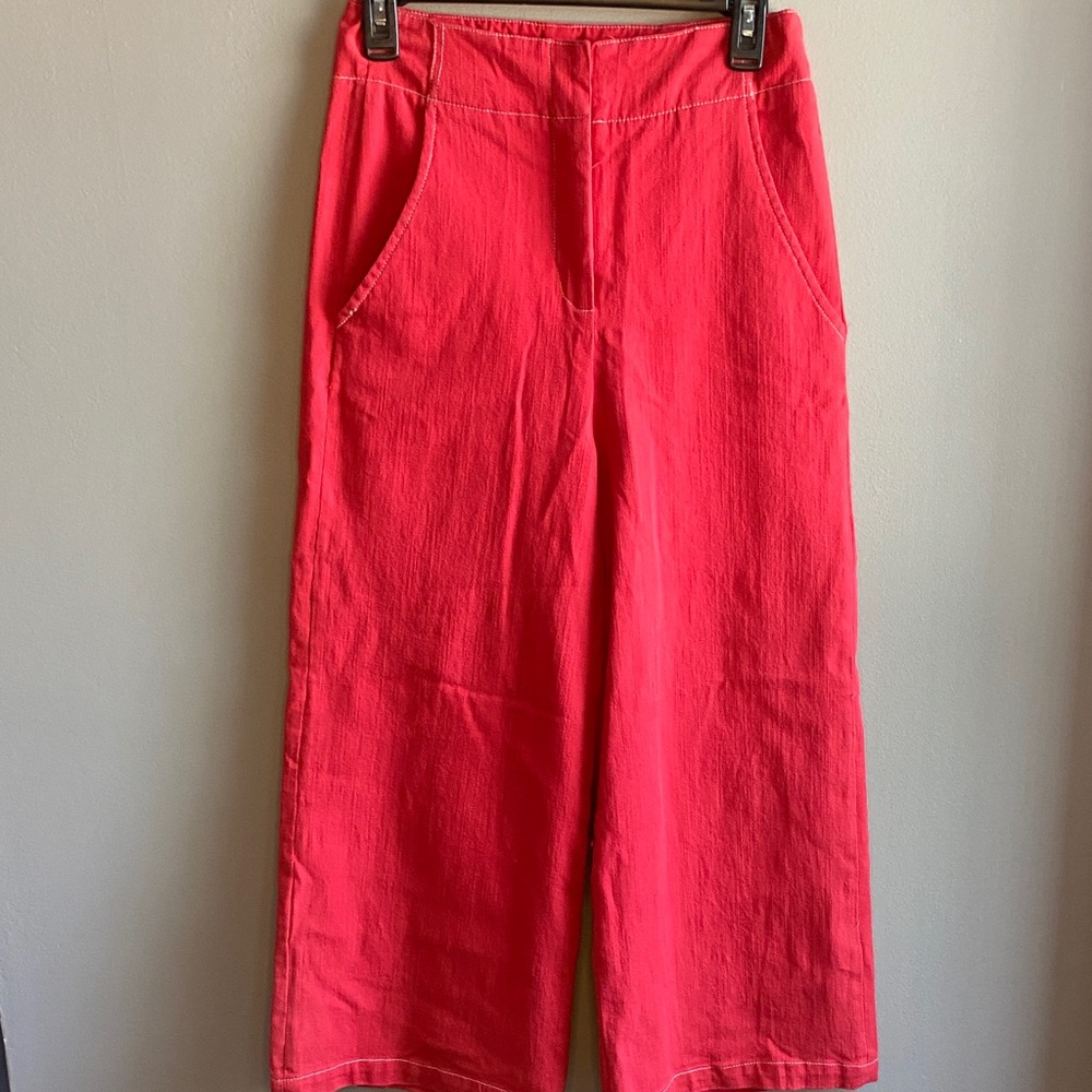 ASTR Bold Red Wide-Leg Pants (Size S, EUC)